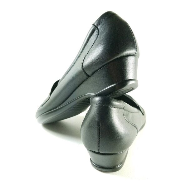 SAS Wedge Slip On Loafers Women's Size 7 Narrow Black Leather - Picture 4 of 11